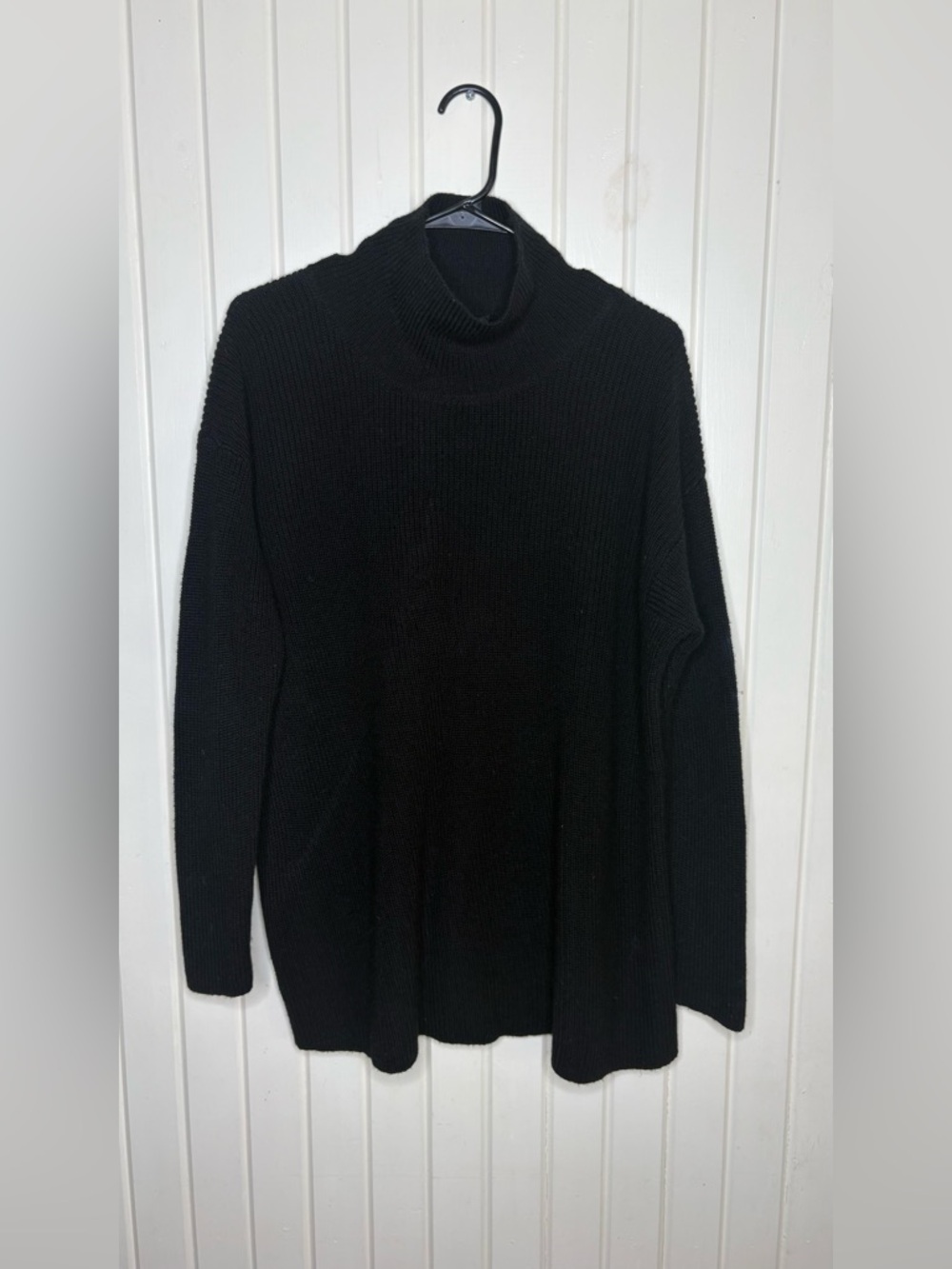 Eileen Fisher Merino Wool Pullover Sweater Black size PM